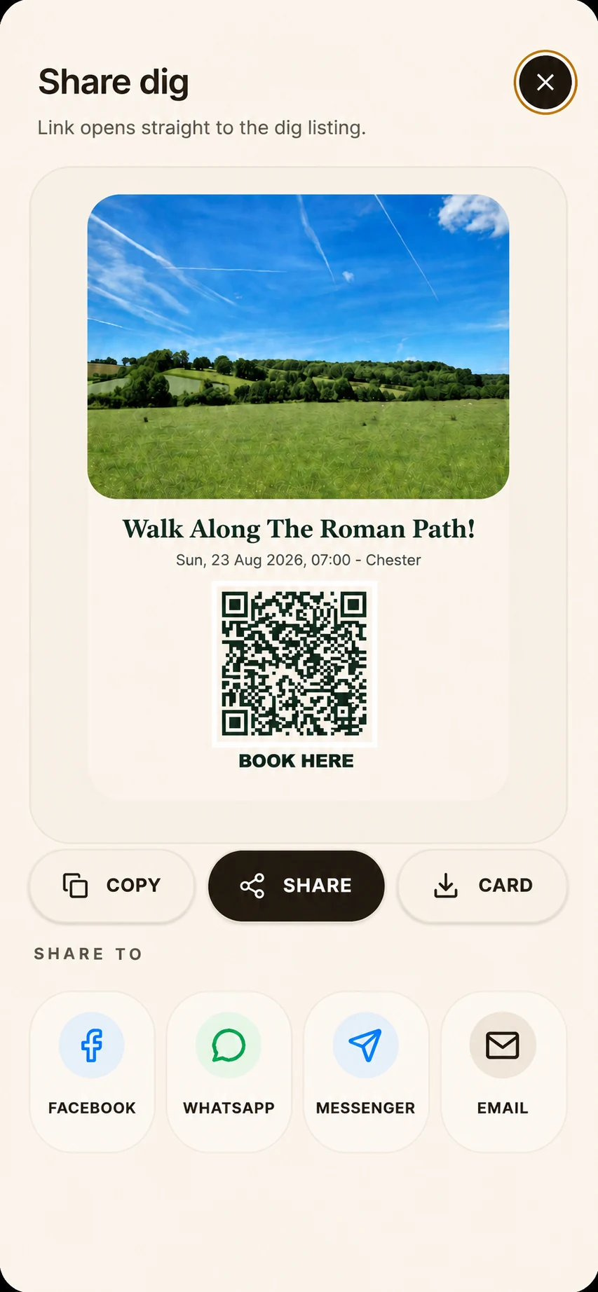 Share Walk Along The Roman Path dig across social and messaging sites